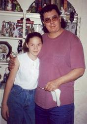 a very much younger Grampa Danny
 alongside daughter Genett; uhhhh, 
 is that a mullet on bruddah Dan?...